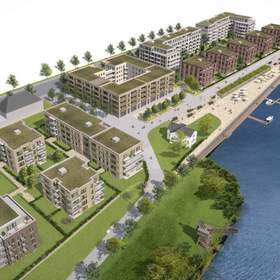 HafenCity Dresden Leipziger Straße 27 a bis e Vogelperspektive mit Promenade