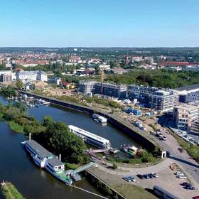 HafenCity Dresden Stadtvilla am Elbbogen Haus 15 Luftaufnahme